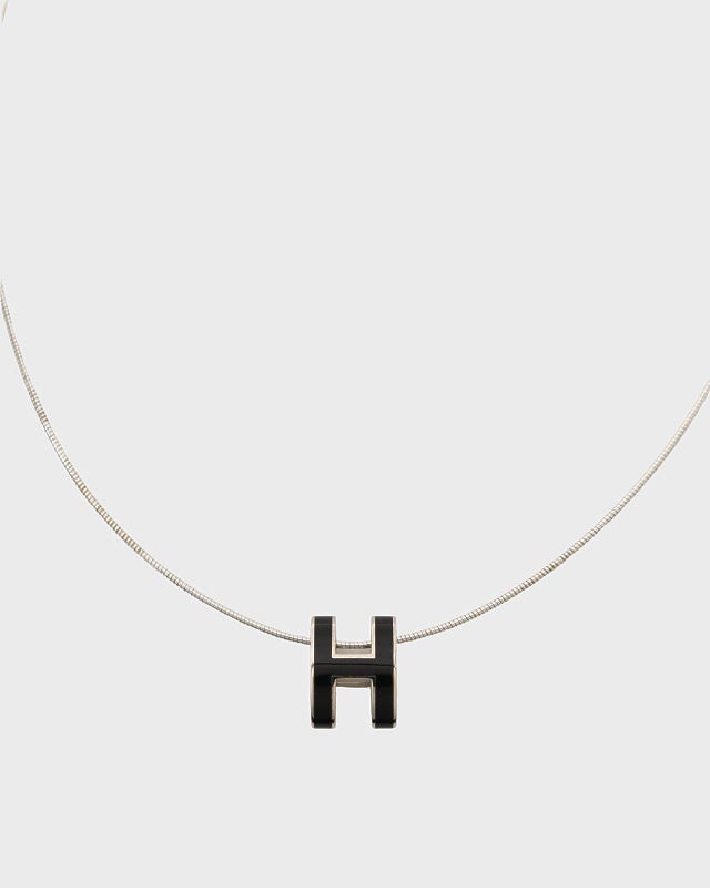 HERMES Hロゴ ネックレス ブラックポップアッシュ HERMES ポップアッシュネックレス | Hedy