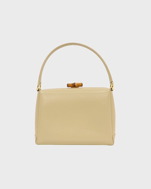 GUCCI バンブーターンロックレザーハンドバッグ | Hedy