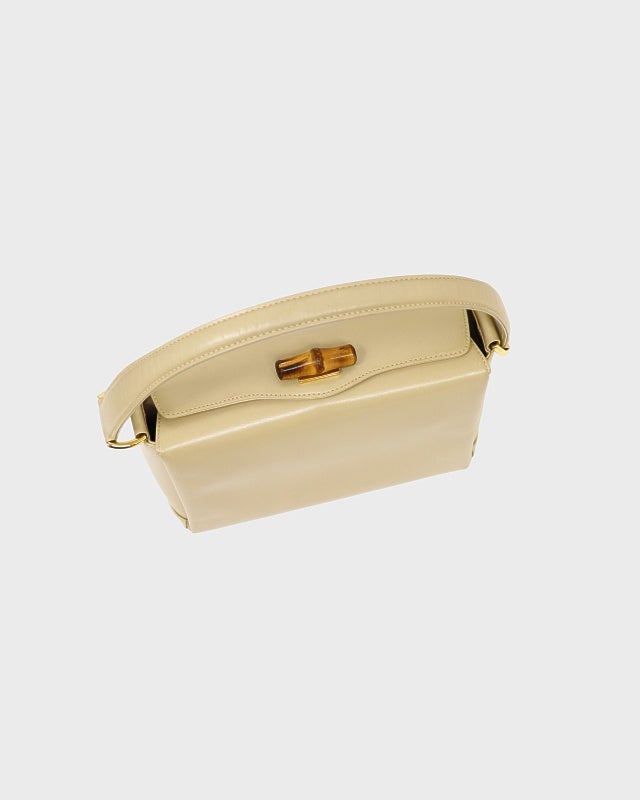 GUCCI バンブーターンロックレザーハンドバッグ | Hedy