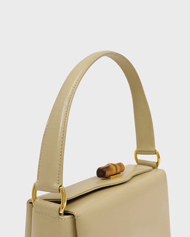 GUCCI バンブーターンロックレザーハンドバッグ | Hedy