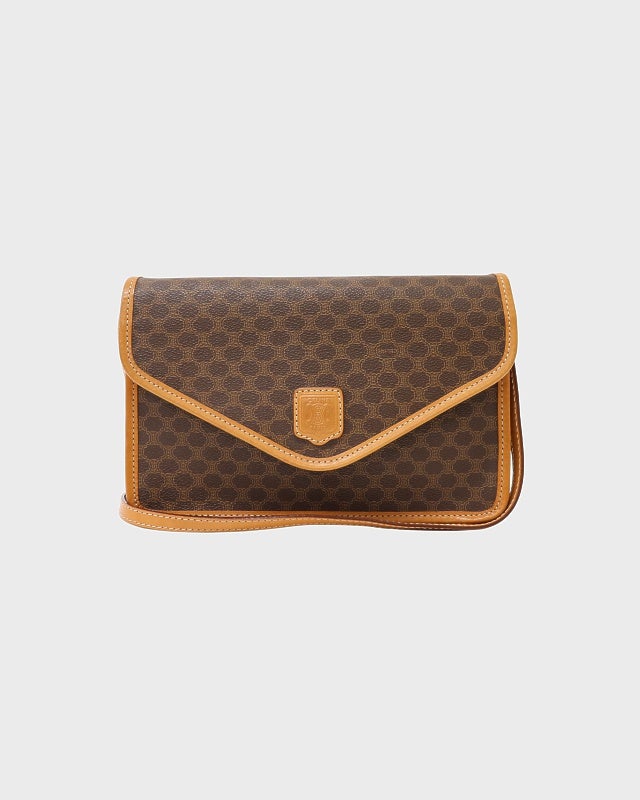 CELINE マカダム柄ブラゾン刻印ショルダーバッグ | Hedy