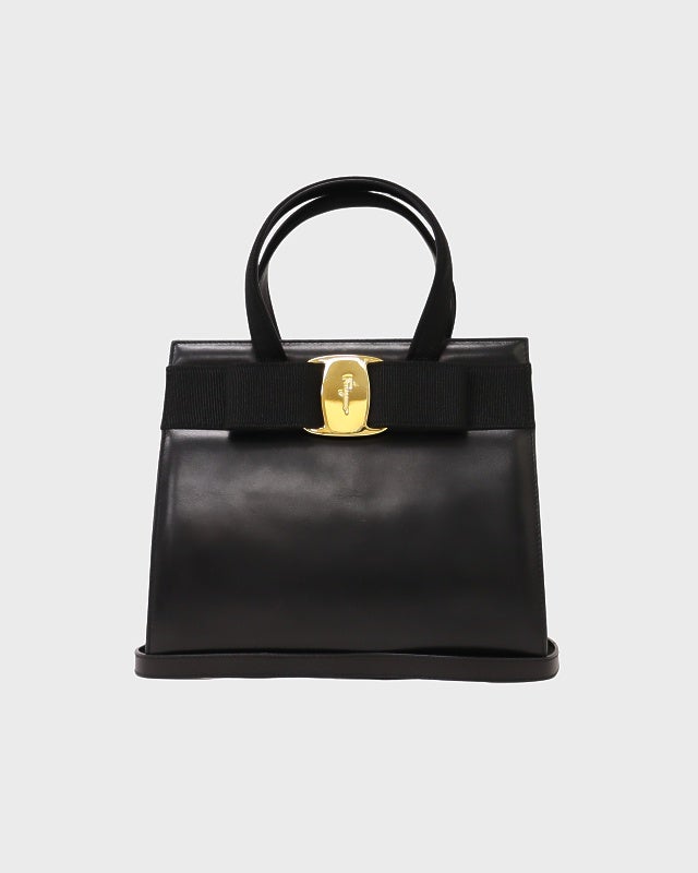 Ferragamo パーティーバッグ 黒 Ferragamo VARA金具レザー2Wayバッグ | Hedy