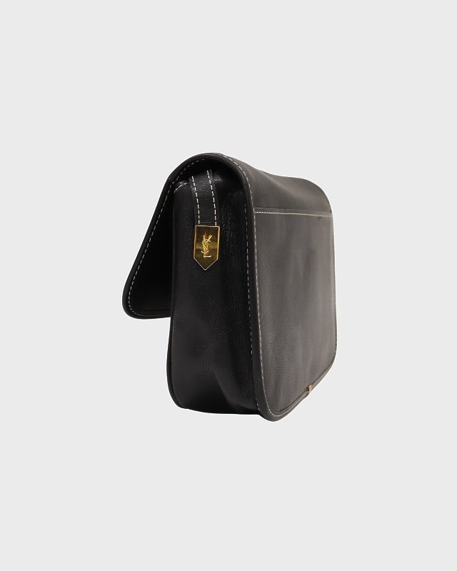 YSL ロゴステッチレザーショルダーバッグ | Hedy