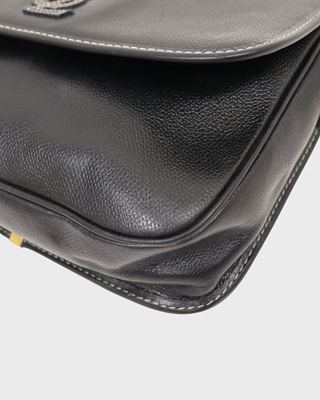 YSL ロゴステッチレザーショルダーバッグ | Hedy