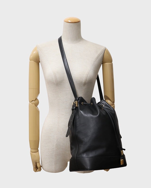 LOEWE アナグラムレザー巾着ショルダーバッグ | Hedy