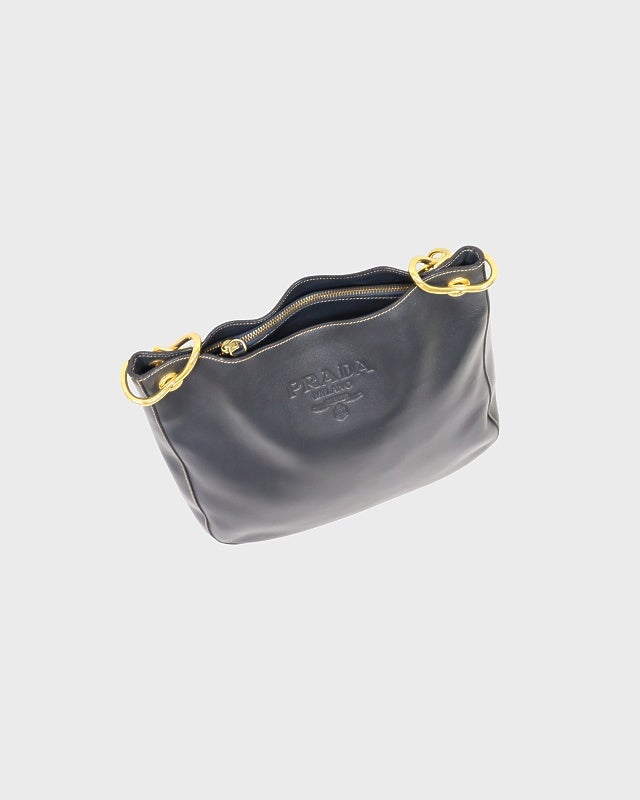 PRADA ロゴ刻印レザーチェーンショルダーバッグ | Hedy