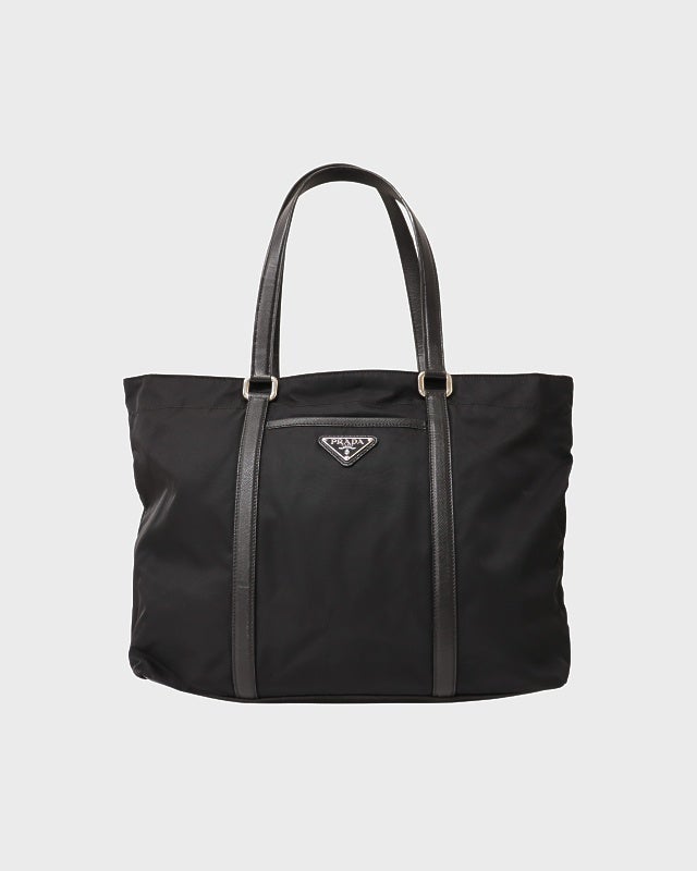 PRADA 三角ロゴ金具ナイロンレザートートバッグ | Hedy
