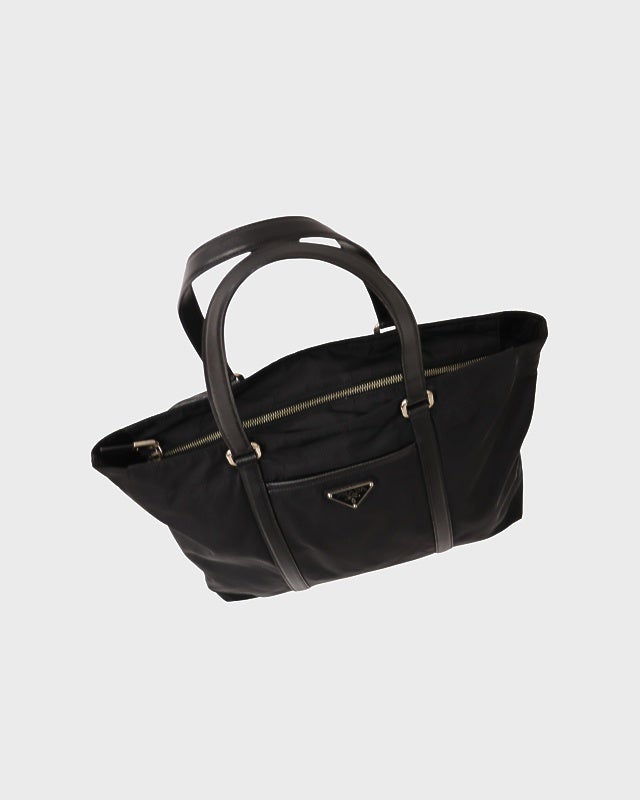 PRADA 三角ロゴ金具ナイロンレザートートバッグ | Hedy