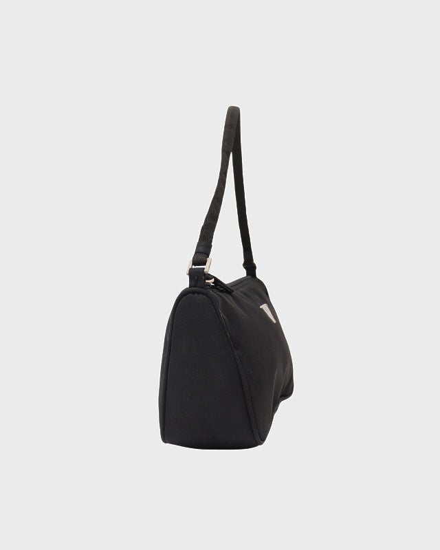 ✧美品【プラダ】メタルハンドルワンショルダーバック　深緑　ナイロン　三角プレート PRADA 三角ロゴ金具ナイロンワンショルダーバッグ | Hedy