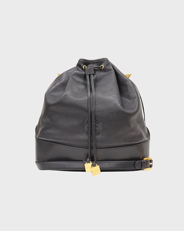 LOEWE アナグラムレザー巾着ショルダーバッグ | Hedy