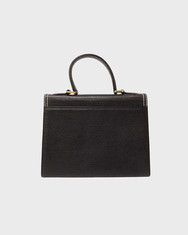 YSL ロゴ金具ステッチレザーハンドバッグ | Hedy