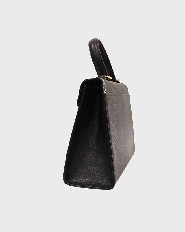 YSL ロゴ金具ステッチレザーハンドバッグ | Hedy