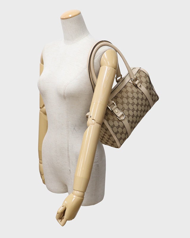【美品】グッチ ミニボストンバック GGスプリーム アビー ブラウン系 ゴールド GUCCI アビーGGミニボストンバッグ | Hedy