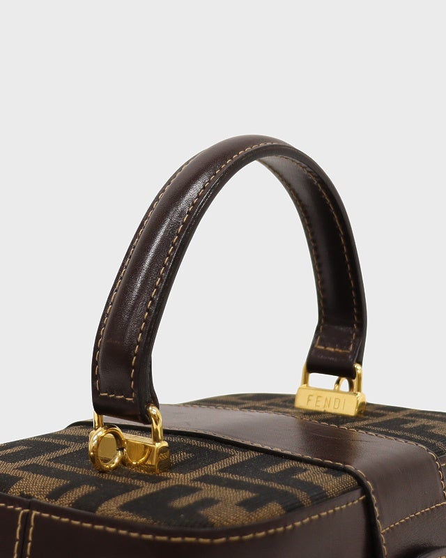 FENDI バニティバッグ　ズッカ柄　ハンドバッグ　ブラウン FENDI ズッカ柄バニティバッグ | Hedy