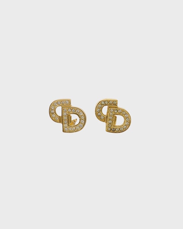 DIOR CDラインストーンイヤリング | Hedy