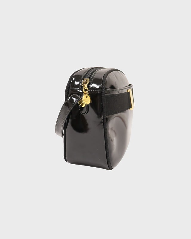 フェラガモ パテントレザー ショルダーバッグ ブラック ゴールド金具 箱付 Ferragamo VARA金具パテントレザーショルダーバッグ | Hedy