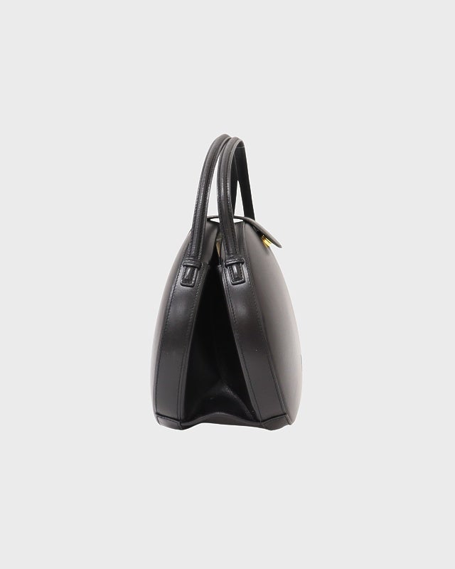 LOEWE ブラック レザー ハンドバッグ LOEWE アナグラムレザーラウンドハンドバッグ | Hedy