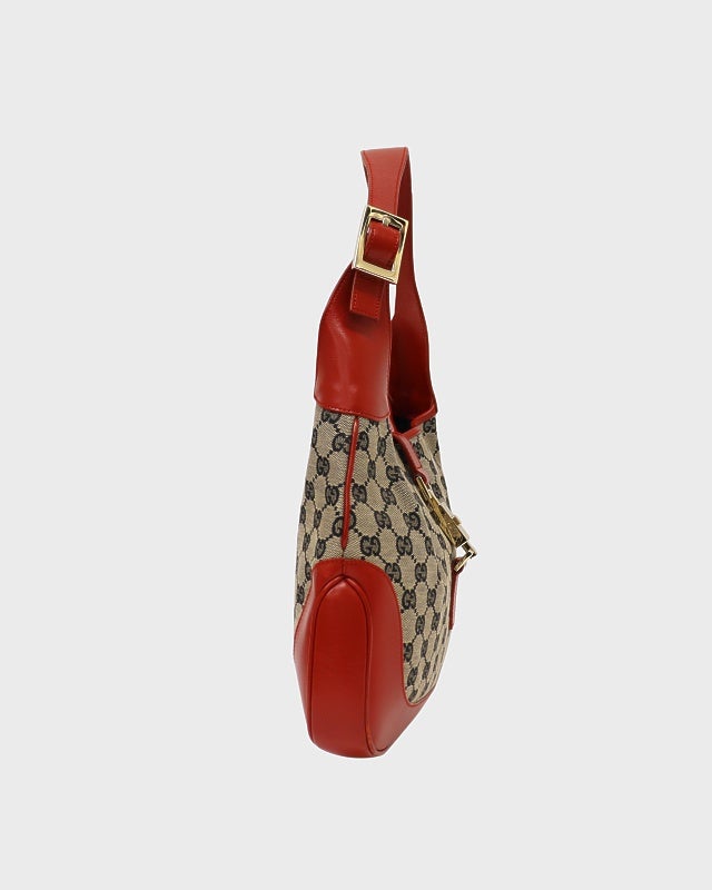 GUCCI ジャッキー GG柄 キャンバス地 ショルダーバッグ 赤 GUCCI GGジャッキーワンショルダーバッグ | Hedy