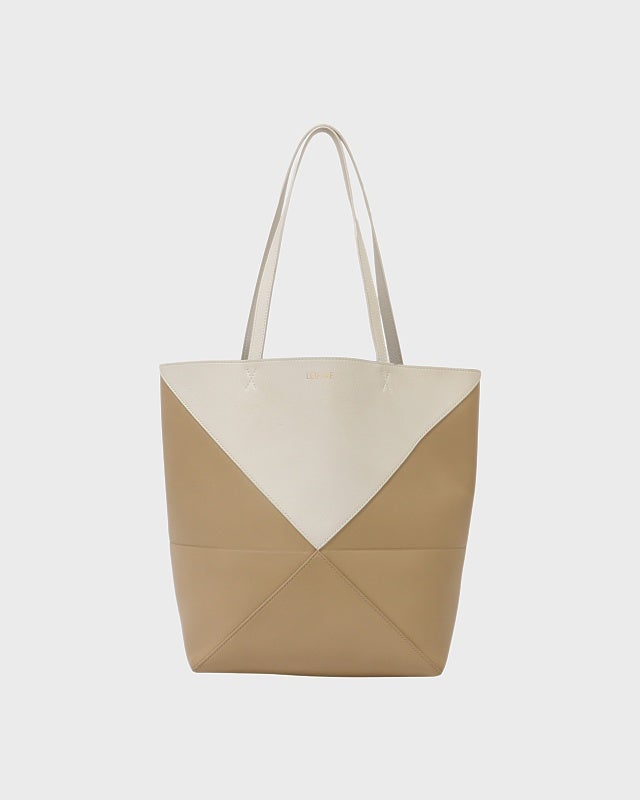 DESCENDANT トートバッグ ホワイト/ベージュ【L】横幅70㎝ LOEWE パズルトートバッグ | Hedy