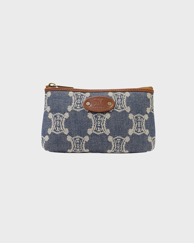 希少【極美品】セリーヌ パリマカダム アクセサリーポーチ デニム AVA アヴァ CELINE パリマカダム柄ミニポーチ | Hedy
