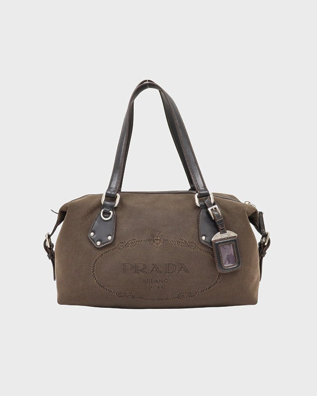 PRADA ロゴジャガードハンドバッグ | Hedy