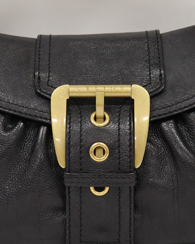 CELINE ロゴバックルレザーハンドバッグ | Hedy