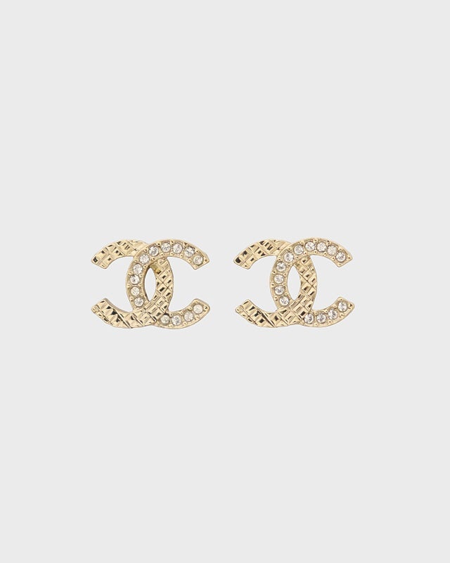 CHANEL COCOラインストーンピアス | Hedy