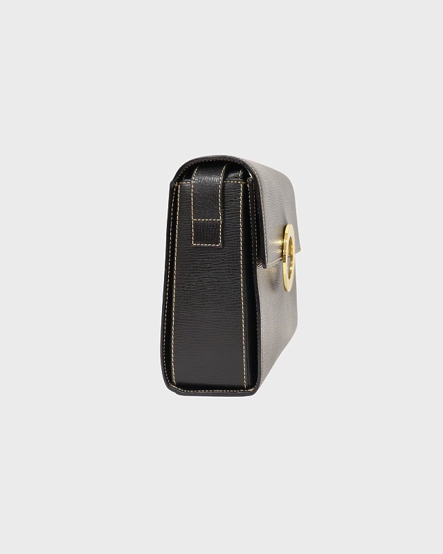 CELINE サークルロゴステッチレザーショルダーバッグ | Hedy