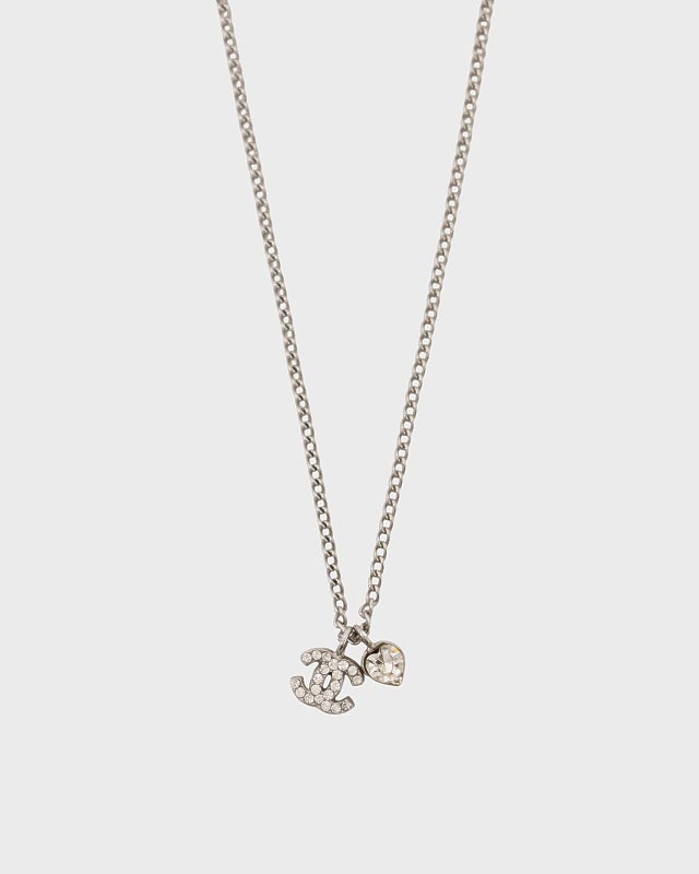 CHANEL COCOラインストーンハートネックレス | Hedy