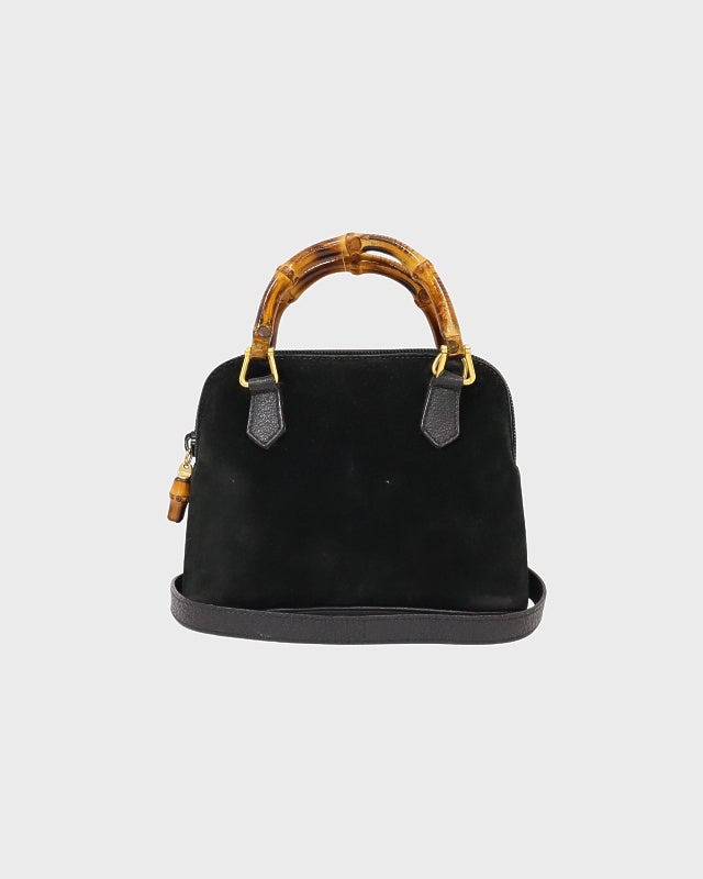 GUCCI バンブー　スエード　レザー　2way バッグ　ブラック GUCCI バンブースエード2Wayバッグ | Hedy