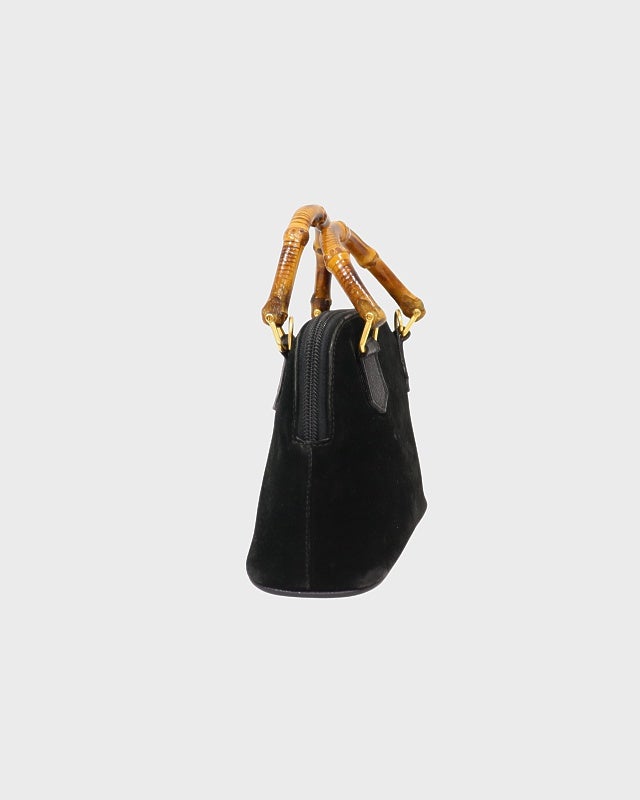 GUCCI バンブー　スエード　レザー　2way バッグ　ブラック GUCCI バンブースエード2Wayバッグ | Hedy