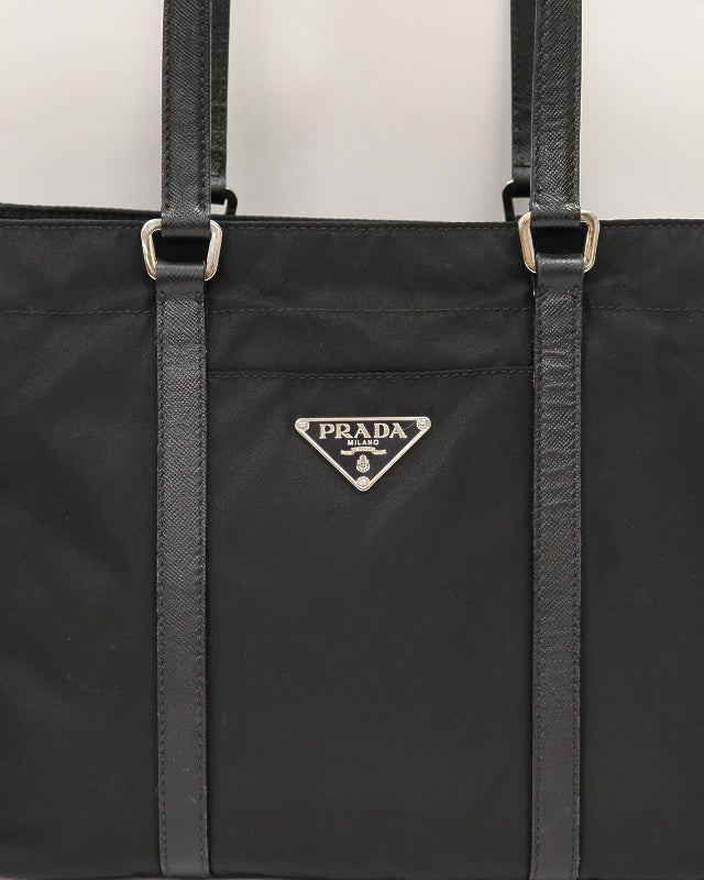 PRADA 三角ロゴ金具ナイロンレザートートバッグ | Hedy