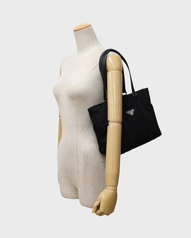 PRADA 三角ロゴ金具ナイロンレザートートバッグ | Hedy