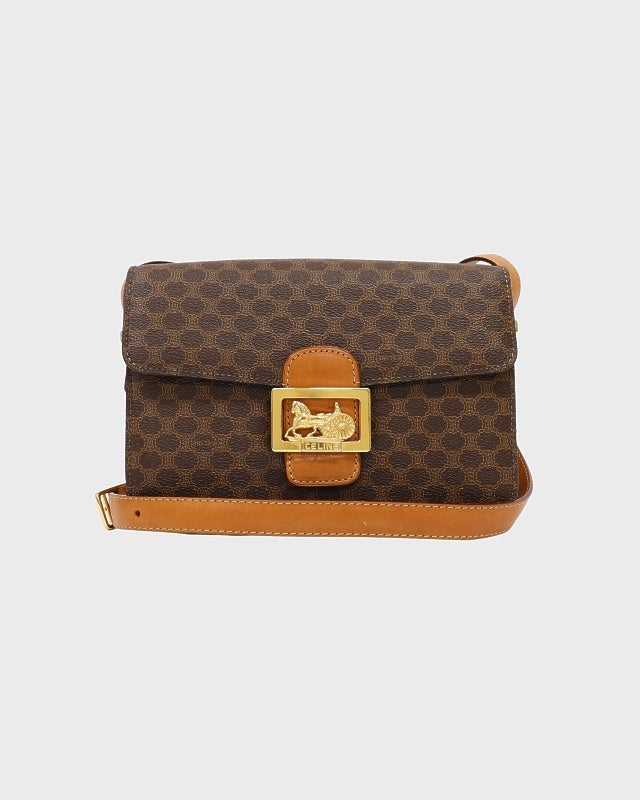 CELINE マカダム柄 ショルダーバッグ サコッシュバッグ E246 CELINE マカダム柄馬車金具ショルダーバッグ | Hedy
