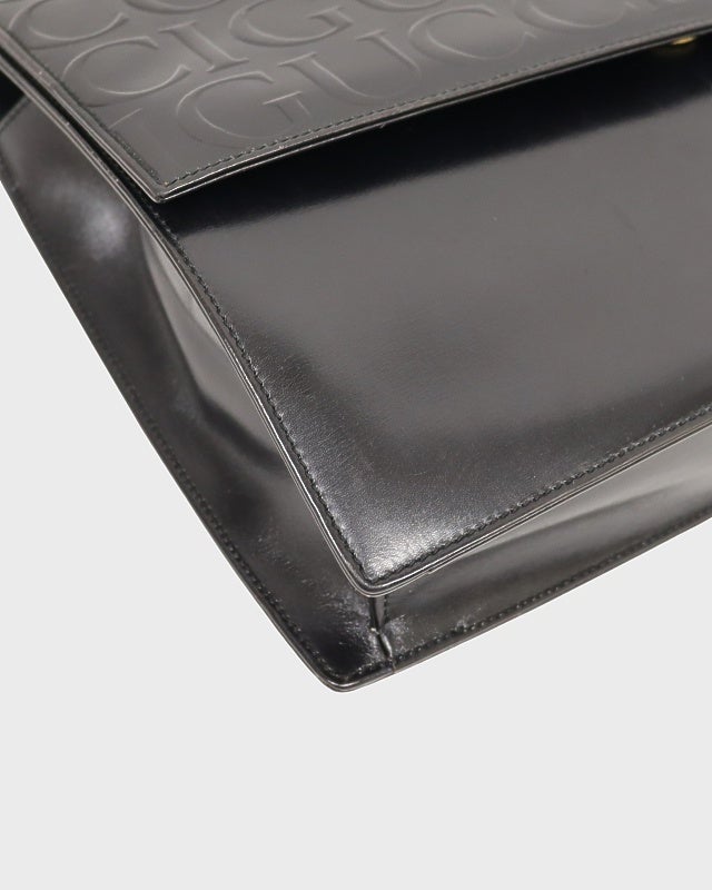 GUCCI ロゴ刻印レザーショルダーバッグ | Hedy