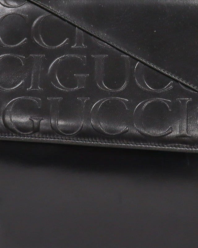 GUCCI ロゴ刻印レザーショルダーバッグ | Hedy