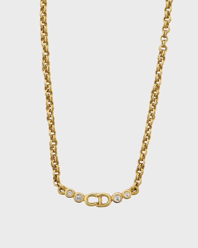 DIOR CDラインストーンネックレス | Hedy