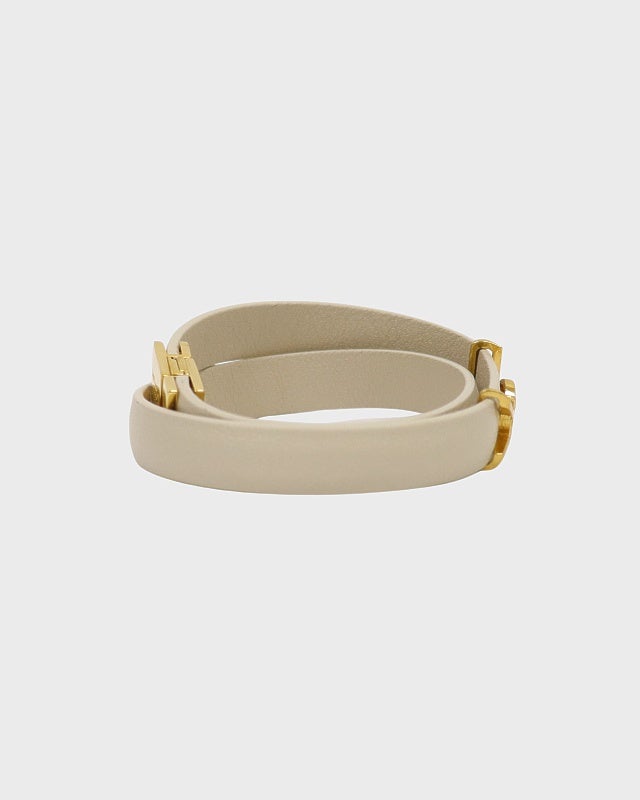 Saint Laurent オピウムダブルループレザーブレスレット | Hedy