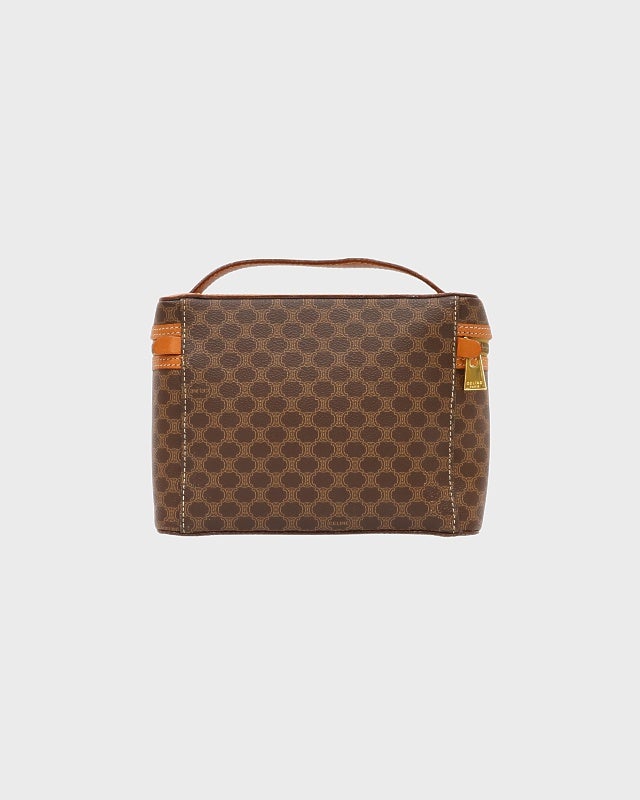 【maison de r】ラクーンミニジレ ダブルネーム キャメル 新品 CELINE マカダム柄バニティバッグ | Hedy