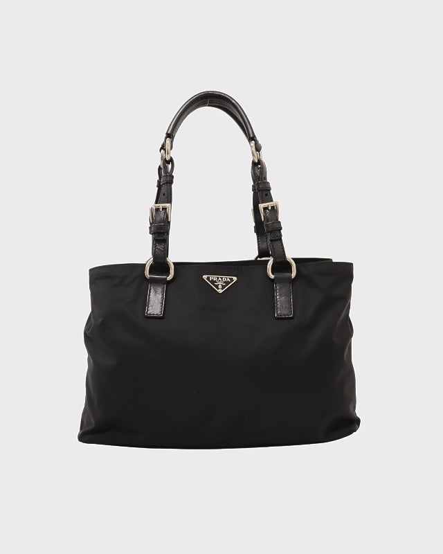 PRADA 三角ロゴ金具ナイロンレザートートバッグ | Hedy