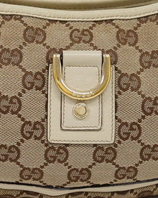 【保存袋付き】 良品 グッチ ハンドバッグ 希少 アビー GG キャンバス 白 GUCCI アビーGGキャンバスワンショルダーバッグ | Hedy