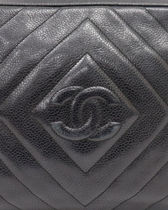 CHANEL COCOキャビアスキンチェーンショルダーバッグ | Hedy