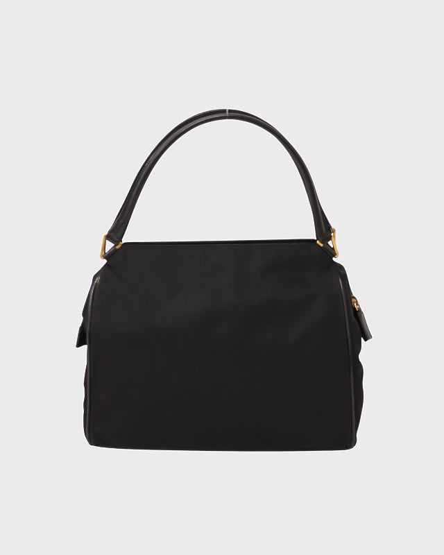 PRADA 三角ロゴ金具ナイロンレザーハンドバッグ | Hedy