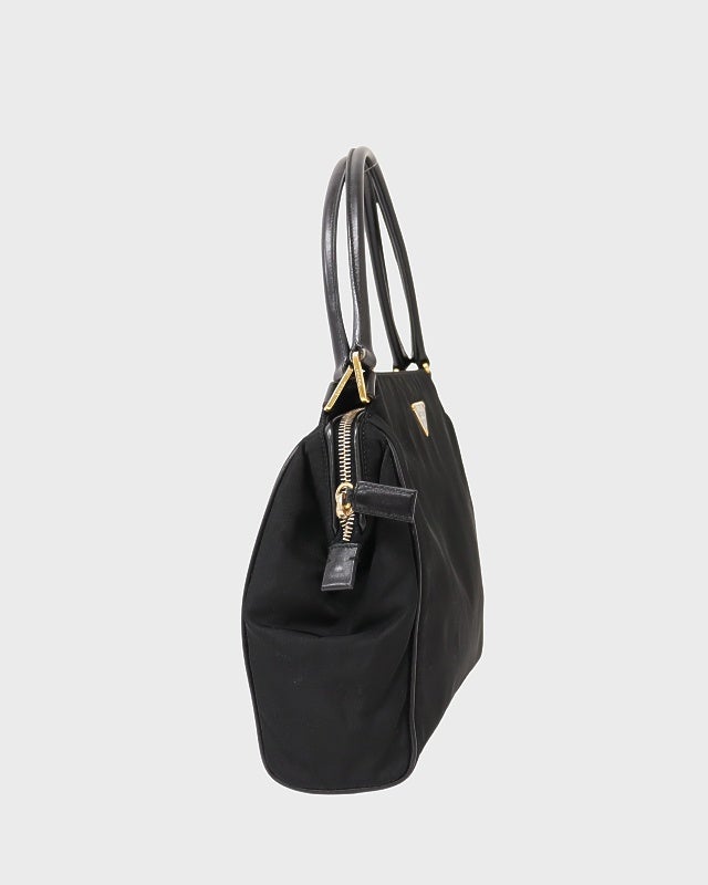 PRADA 三角ロゴ金具ナイロンレザーハンドバッグ | Hedy