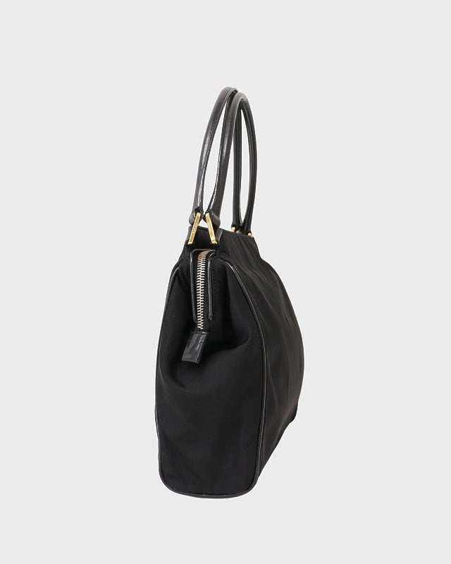 PRADA 三角ロゴ金具ナイロンレザーハンドバッグ | Hedy