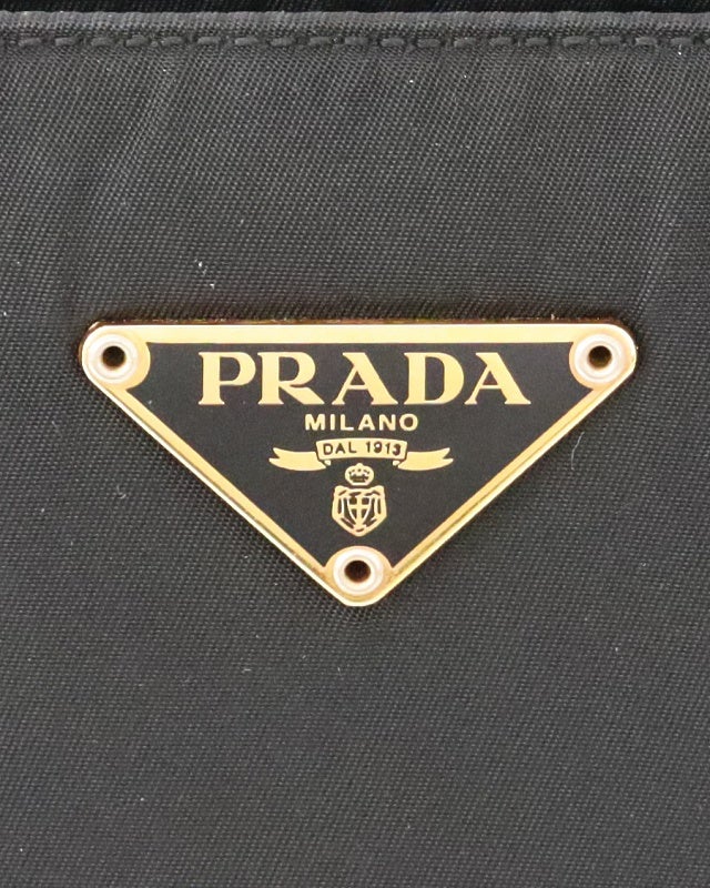 PRADA 三角ロゴ金具ナイロンレザーハンドバッグ | Hedy