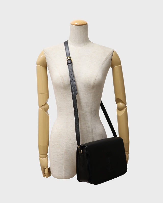 YSL ロゴステッチレザーショルダーバッグ | Hedy
