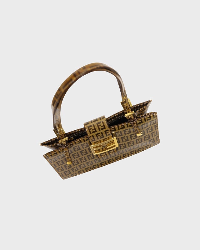 FENDI ズッキーノ柄エナメルハンドバッグ | Hedy