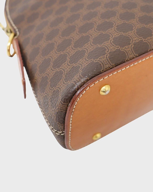 【maison de r】ラクーンミニジレ ダブルネーム キャメル 新品 CELINE マカダム柄2Wayバッグ | Hedy