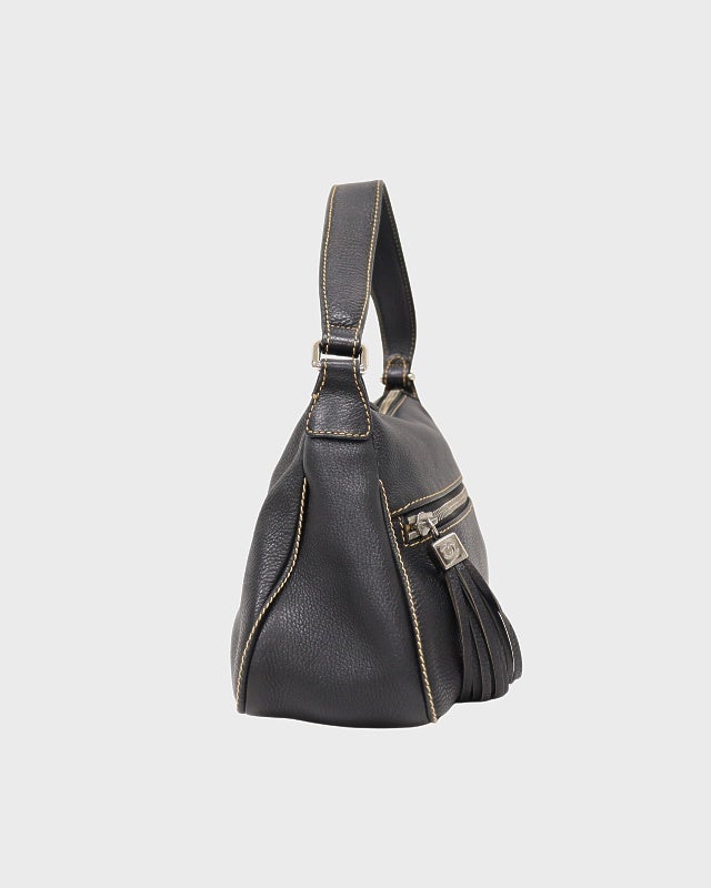 CHANEL タッセル付きキャビアスキンワンショルダーバッグ | Hedy